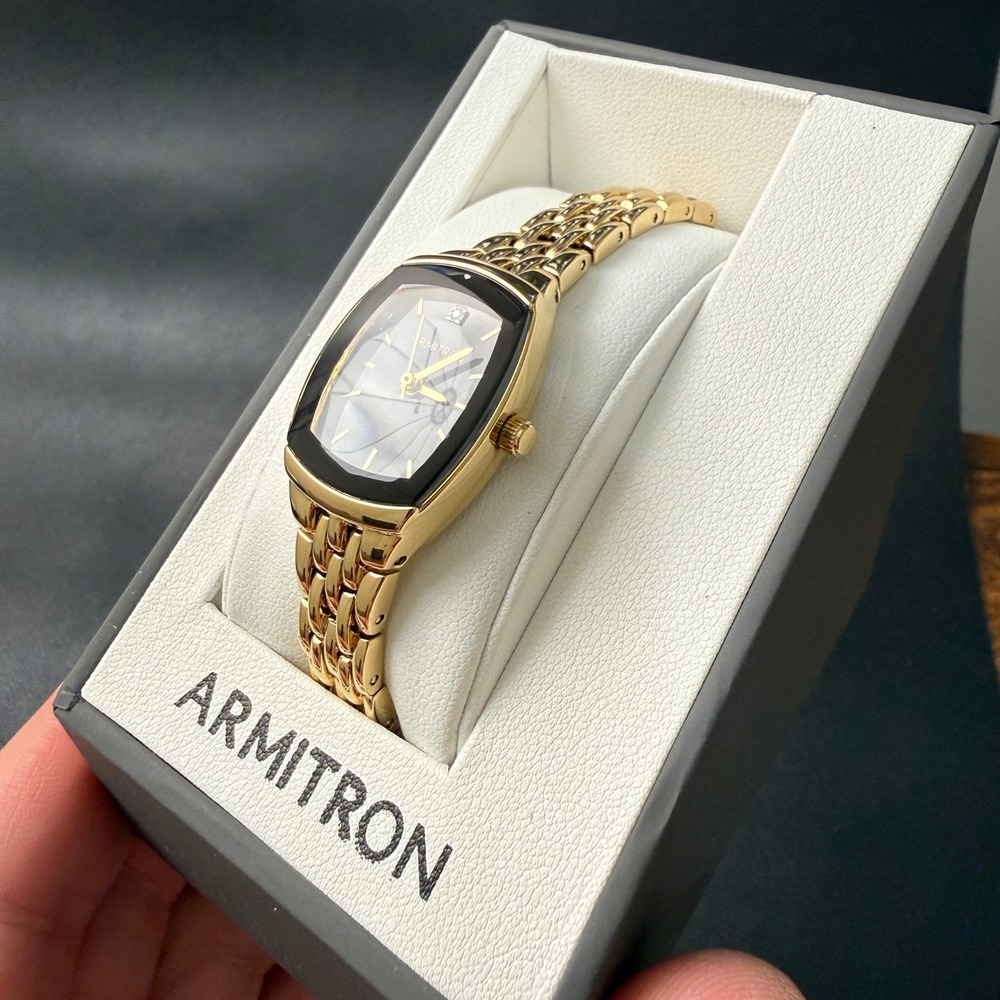 Armitron Women's 75/5195GP Gold Tone Diamond Accented Bracelet Watch New Batter - Picture 4 of 7